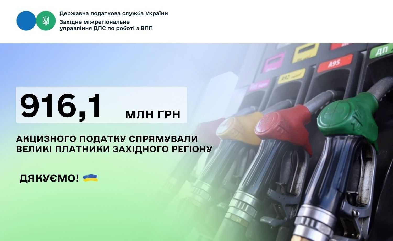 Великі платники Західного регіону збільшили надходження акцизного податку на 32%
